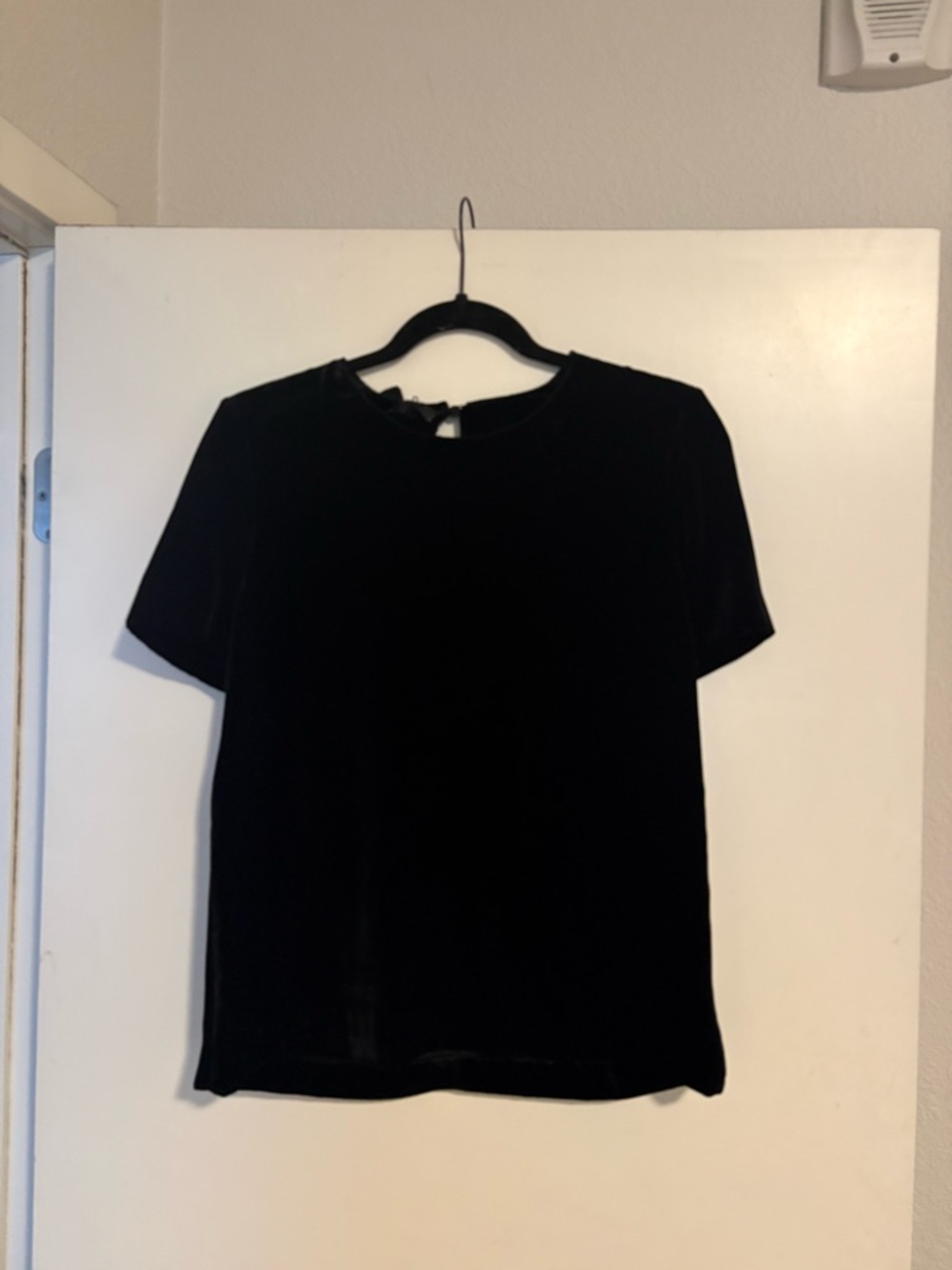 NWT Giambattista Valli Black Velvet Short Sleeve Blouse